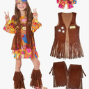 Morph 70s Outfits For Girls, Girl Hippie Costume, 60s Outfits For Girls, Hippie Costume For Kids, Kid Disco Outfit Large