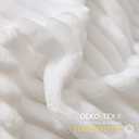 JELLYMONI Plush Duvet Cover Set - Twin Size Beige Striped Fluffy Comforter Cover 2pcs Bedding Set Luxury Ultra Soft Faux Fur Duvet Cover with Zipper and 1 Pillowcase (NO Comforter) (Twin(68"90"))