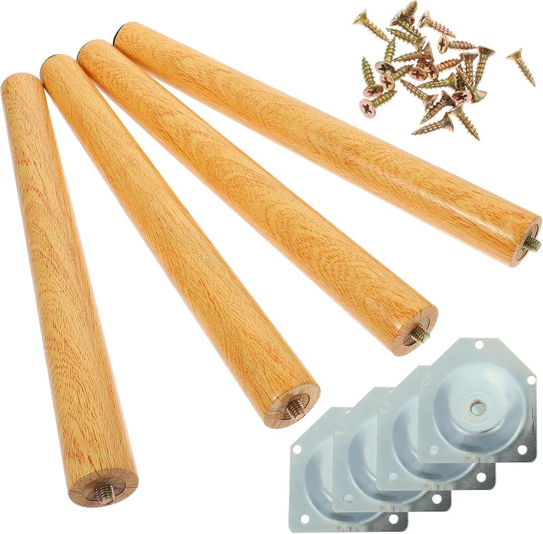 20" Wooden Tapered Legs, Set Of 4