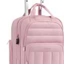 BAGSMART Small Underseat Carry on Luggage with Wheels, 16 inch Small Under Seat Luggage, Lightweight Travel Suitcase for Women, Baby Pink