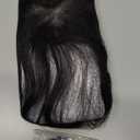 Hairro Clip In Bangs Wispy Hair Toppers For Women Remy Human Hair Short Thin Topper Hairpieces 3D Cover Clip On Fake Air Bang 11 Inches 14.5g #1B Natural Black