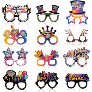 Konsait 2026 New Years Glasses for KIDS, 12Pcs Colorful Happy New Year Party Glasses, New Years Supplies & Decorations
