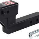 864122 Trailer Hitch Riser 2 inch Receiver Hitch Extension with 4-1/4 inch Rise/Drop, Solid ShankHitch Pin Kit Included