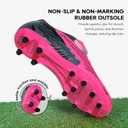 brooman Kids Firm Ground Soccer Cleats Boys Girls Athletic Football Shoes