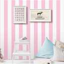 AINITAOCOM Self Adhesive Vinyl Pink and White Stripe Peel and Stick Wallpaper Shelf Liner for Walls Nursery Girls Bedroom Cabinets Dresser Drawer Furniture Decal Removable Waterproof 17.7x117 Inches