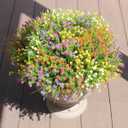 JAKY-Global Faux Artificial Plants Outdoor Flowers Fake Babys Breath Spring Summer Planters Decoration 18 Bundles Gypsophila UV Resistant Realistic for Outside Home Front Porch Patio Yard Decor (Mix Colors)