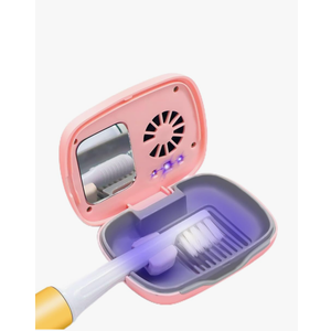 BecoolpetToothbrush Travel Cover, Toothbrush Travel Case With Air Drying Function, Rechargeable Portable Toothbrush Travel Container with Holder for Household and Travel - pink