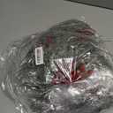 60 Pcs Artificial Christmas Snow Pine Branches with Red Berry Stems, Snowy Faux Greenery Norfolk Pine Cypress Leaves Stems, Berries White Frosted Fake Foliage Pine Needle Picks for Garland Home Decor