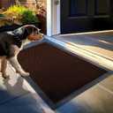 Muddy Mat Meshy Mat Door Mat Heavy-Duty Quick-Dry Floor Mat, Sand & Dirt Trapper for Indoor & Outdoor, Ideal for Entrance, Mudrooms,Patios & Garages,Low-Profile,Non-Slip,Washable Brown 17"x30"x0.4"