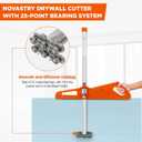 4-Blade Drywall Cutting Tool, Fast Cutting Drywall Cutter with 25-Bearing System, Dual-Handle Stable Lock Sheetrock Cutter for 1/4"–1/2" Boards, with Blades in the Slot & Carry Bag