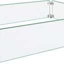 Fire Pit Wind Guard, 35.5"x15.5"x6" Glass Wind Guard for Fire Pit Square Table, Made of Clear Tempered Glass, Set with Assembly Instructions, Easy to Install
