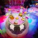 Disco Ball Ice Bucket Beverage Tubs Disco Ball Cup for Parties Large Retro Drink Bucket for Beer Cocktail Wine Champagne Cold Drinks, Disco Party Supplies Bar Cart Decor (Gold)
