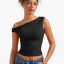 SUUKSESS Women Off Shoulder Tops Sleeveless Shirts Y2K Going Out Crop Tank Top, Small
