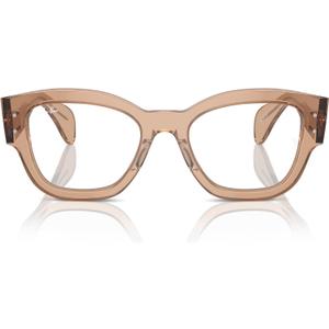 Ray-Ban Rx7681v Jorge Square Prescription Eyewear Frames (Transparent Light Brown/Demo Lens)