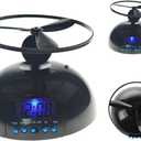 Kakalote Flying Alarm Clock Digital LED Alarm Clock Gadget Bedroom Snooze Propeller Clock Loud(Black - 1pc 5.51x2.36inch)