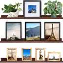MBYD Floating Shelves 3 Same Dimensions, 48 Inch Deep Walnut Solid Wooden Shelves for Wall, Wall Mount Picture Ledge Shelf, Hanging Photo Display Shelf for Bedroom, Kitchen, Office, Living Room, Set of 3 48 in