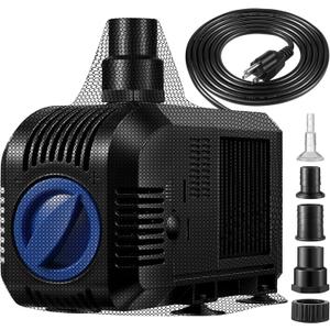 1600GPH Submersible Water Pump, 100W Electric Waterfall Water Fountain Pump, Pond Pump Kit for Garden Pool Fish Aquarium Tank