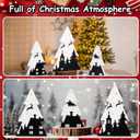 3 Pcs Wooden Christmas Trees Tabletop Decorations Black White Xmas Tiered Tray Decor Rustic Xmas Tree Table Signs for Home Office Christmas Party Centerpieces