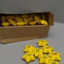 100 Pcs Motivational Star Stress Balls Bulk Anxiety Stress Relief Balls Inspirational Mini Foam Star Toys Stuff for Adults Prizes Gifts Fidget Toys Party Supplies, Yellow (10 Style)