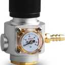 LUCKEG Soda Gas Regulator Mini Keg Charger T21x4 Beer Soda Gas Regulator 0-90PSI for Soda Maker Sparkling Water Beer Soda Bottle Soda Canister