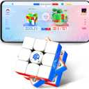 GAN i Carry 4, Bluetooth Speed Cube Smart 3x3 Magnetic Connected Electronic Speedcube for Kids Adults Timer Tracking Movement Steps with App Online Competition, Battery Replaceable Frosted Version