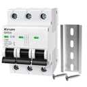 7 x 3 Pole Miniature Circuit Breaker,240V/480V AC Circuit Breaker, 50Amp Thermal Magnetic Trip Smart Circuit Breaker AC Disconnect Switch DIN Rail Mount (50A)