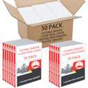 Fulmoon 50 Pcs 3 Ring Binders Bulk with 2 Interior Pockets Round Soft Flexible Ring Binders Holds 175 Sheets with Clear Cover for Office School(White,1 Inch)