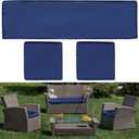 3 Pcs Outdoor Cushion Covers Patio Cushion Replacement Covers 2 Covers 18 x 18 x 2 and 1 Cover 42 x 18 x 3 for Patio Furniture Outdoor Washable Water Resistant for Couch Garden Sofa (Dark Blue)