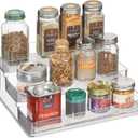 iDesign 3-Tier Spice Rack Organizer for Cabinets, Pantry or Countertop - Clear - Made in USA
