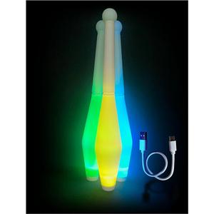 SPORTY PLAY LED Juggling Sticks for Kids - Glow-in-The-Dark, Durable Plastic Toys for Skill-Building & Coordination, Rechargeable Juggling Pins - Fun Gift for Birthdays & Holidays : Toys & Games