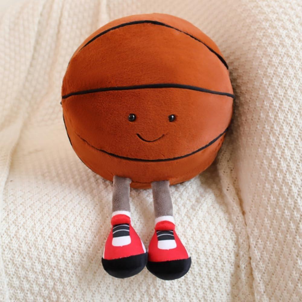 11.8 "/30cm Basketball Plush Pillow, Soft Football Shaped Plush Pillow,Basketball/Football Plush Toy Sport Theme Plushie Soccer Stuffed Toys (Basketball)