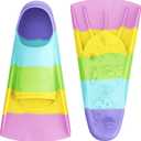 Gintenco Swim Fins, Kids Swim Training Fins for Lap Swimming, Travel Size Flippers with Mesh Bag, Silicone Swimming Fins for Kids Teens Adults Women Men