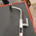 Lefton Pull-Out Waterfall Kitchen Faucet with Temperature Display, Two Water Outlet Modes, Single Hole, Brushed Nickel, KF2209-0