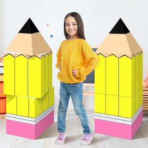 6 Pcs Back to School Decoration Large Pencil Boxes Pencil Decorations for Classroom for Back to School Decor Kindergarten Teacher Props Pencils Photo Prop Supplies