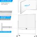 Maxtek 60 x 48 Double Sided Rolling Whiteboard, Mobile Whiteboard Magnetic White Board - Large Reversible Dry Erase Board Easel Standing Board on Wheels with Stand (60 x 48)