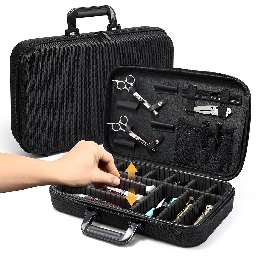 MoyRetty Barber Carrying Bag for Clippers and Supplies, Large Size Travel Case for Barber, Hair Clips Scissors Cutting Tools Organizer, Professional Salon Supplies DIY Storage Kit for Stylist