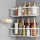 ODesign Shower Caddy 3 Pack-Shower Bathroom Shelves Rack,Rustproof Wall Mounted SUS304 Stainless Steel-No Drilling,Adhesive Shower Shelf Basket Organizer-White