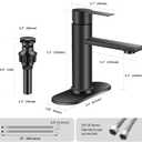 Bathroom Faucet Single Hole Single Handle Vanity Faucet Modern Sink RV Black Bathroom Faucet with Pop-up Drain for 1 - or 3 Hole Sink (Black)