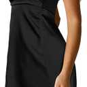 HYPERFIRE Women's Summer Spaghetti Strap Satin Mini Dress Smock Cami Short Dresses Party Evening (Black, L)