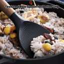 WAGENSTEIGER Silicone Rice Paddle with Wooden Handles: Non-Stick Rice Spoon, Mashed Potato Serving Spoon, Heat Resistant Cookware, Protects Surfaces with Gentle Head Design
