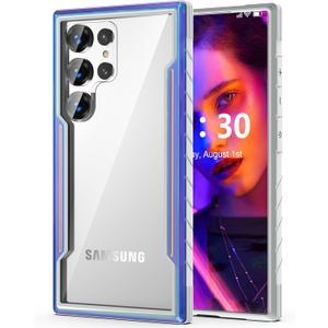 Compatible with Galaxy S24 Ultra Case, Heavy Duty Shockproof Military Drop Protection Slim Cases Phone Covers Clear for Samsung Galaxy S24 Ultra 5G 6.8 inches - Iridescent