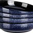 S&Q'S CERAMICS Large Serving Bowls Set of 4, 65 ounce Large Salad Bowls, 10'' Ceramic Wide Shallow Bowl Plates, Pasta Serving Dishes for Party, Entertaining, Microwave Safe(Navy Blue)