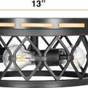Sylvania 13" Flush/Semi-Flush Fixture with 90 Lm Integrated Nightlight, 3-Bulb Light, Hardwire, Indoor, Black Matte Finish - 1 Pack (63584)