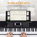 61 Keys Keyboard Piano,Electric Digital Piano,with Built-In Speaker Microphone,Piano Note Stickers,Sheet Music Stand and Power Supply,Portable Keyboard Piano for Beginners Girls Boys