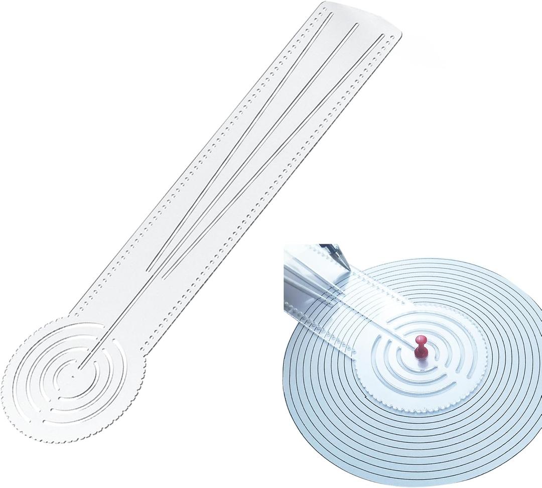3-in-1 Mandala Ruler Tool with Holes, Mandala Dot Art Circle Maker, Compass Protractor Straight Ruler for Dot Art Geometric Mandala Pattern Design, Medium Size (30cm/12)
