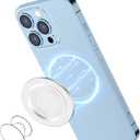 AUROX Compatible with MagSafe Base for iPhone 16 15 14 13 12 Magnetic Base Plate【Base Only】 Intended for Pop Socket Grip and Phone Ring Holder【Removable Wireless Charging】(Silver)