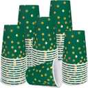 Dark Green and Gold Paper Cups Disposable 9 oz
Dark Green and Gold Disposable Cups,Paper Cups for Birthday Wedding Party Supplies(50 Pcs)