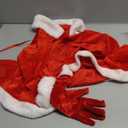 Christmas Cape with Gloves 2 Pcs Mrs Claus Costume Red Velvet Shawl Gloves Mrs Santa Claus Costume Adult for Christmas Party