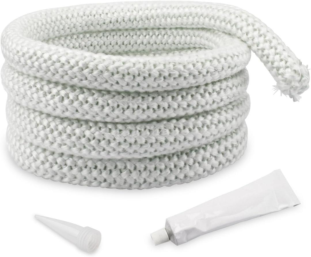 Outdoor Wood Furnace Door Seal Kit Replacement for Central Boiler 5036,HF60,5648,6048,4030,High Temperture Resistant Wood Stove Door Gasket Rope(2 oz Door Seal Caulk/10 ft Gasket Rope)