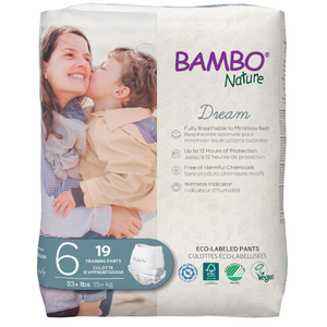 Bambo Nature Hypoallergenic Training Pants, EcoLabeled Training Pants, Totally ChlorineFree  Size 6 (19 Count)